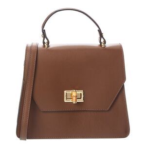 Persaman New York Sadie16 Leather Satchel, Brown